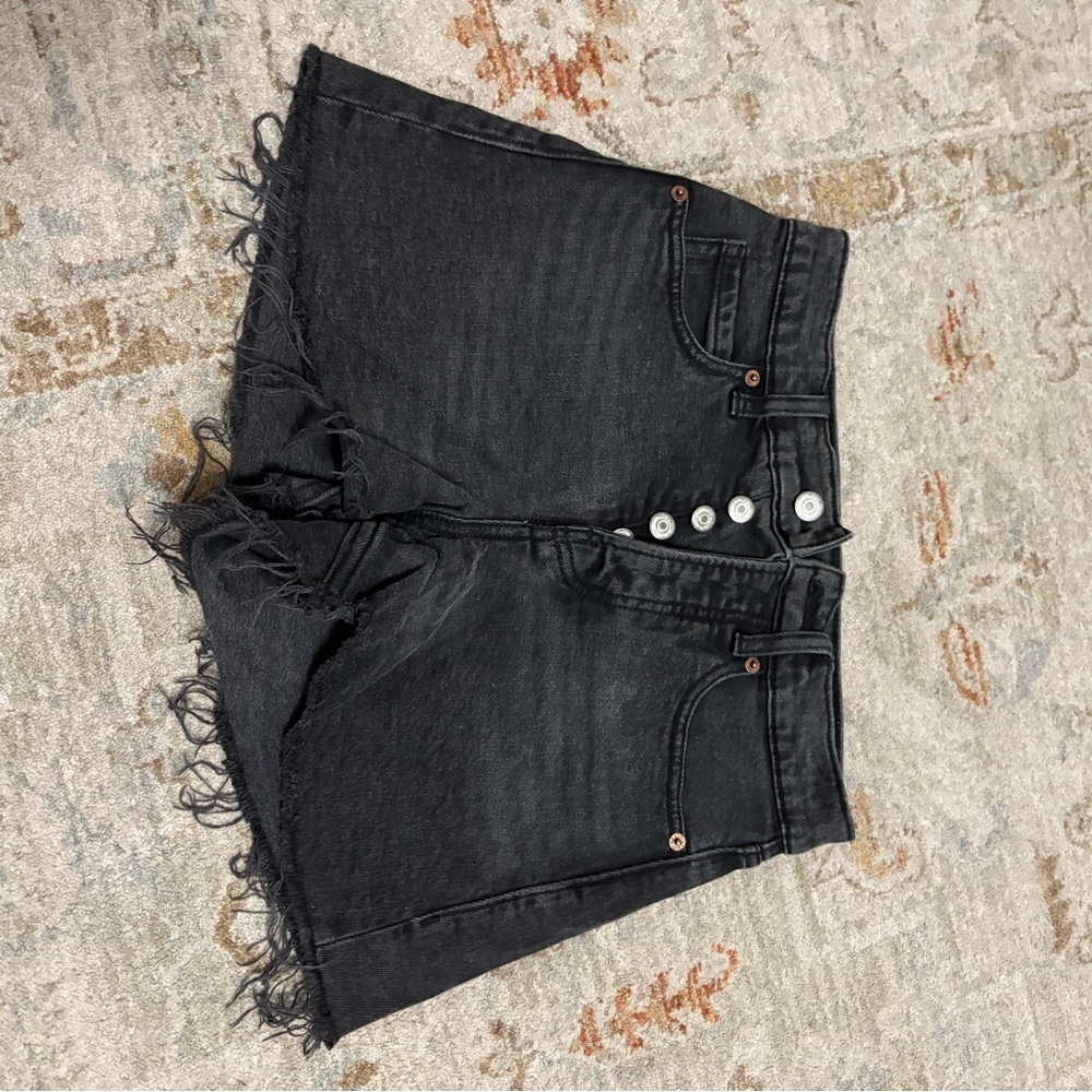 Old Navy Black Frayed Hem Jean Shorts